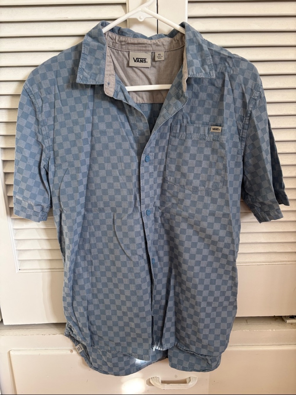 Vans Boy’s Blue Checker Short-Sleeve Button-Down Shirt
